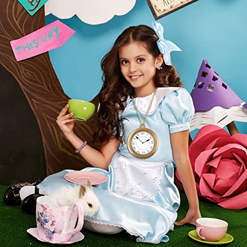 Yeetec 1 Piece Clock Necklace White Rabbit Clock Jumbo Flavor Hip Hop Rapper Clock Necklaces for Halloween White Rabbit Costume Accessories Party Supplies - Image 5