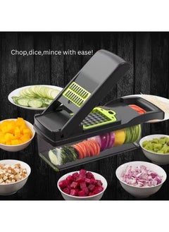 AROAQ All-in-1 Vegetable Chopper with 8 Blades - Mandoline Slicer - Pro Food Chopper with Container - Veggie Salad Onion Chopper - Potatoe Dicer French Fry Cutter - Cheese Grater - Stainless Steel material  - Image 5