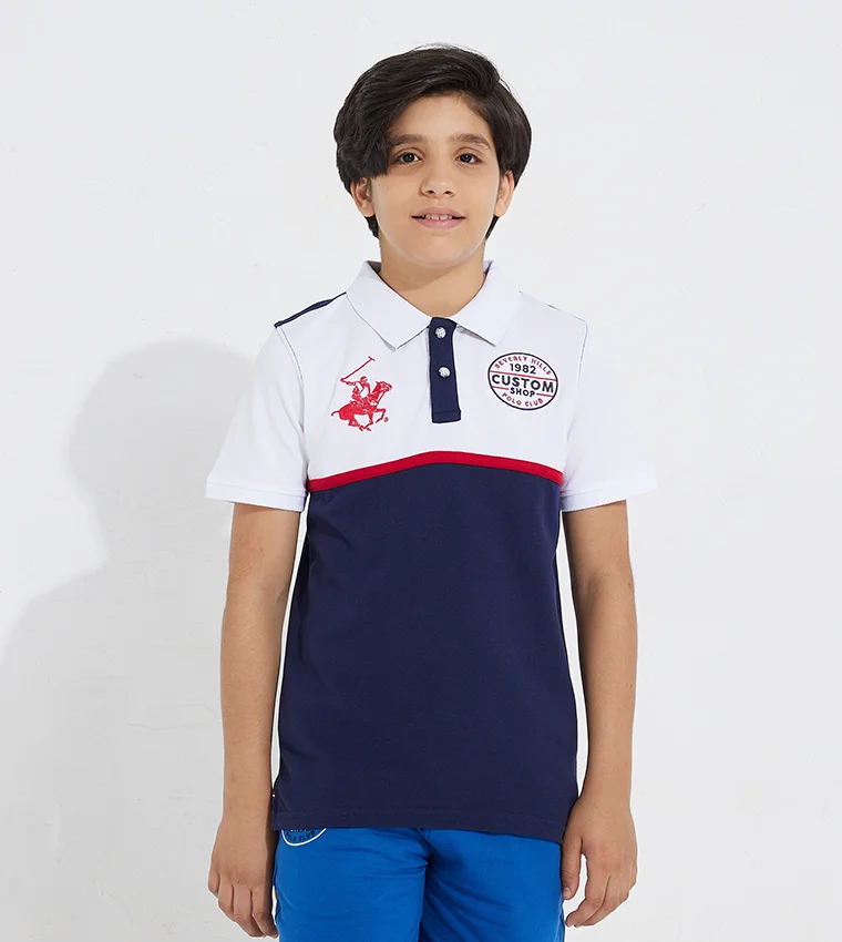 BEVERLY HILLS POLO CLUB Beverly Hills Polo Club Logo Embroidered Short Sleeves Polo T-Shirt