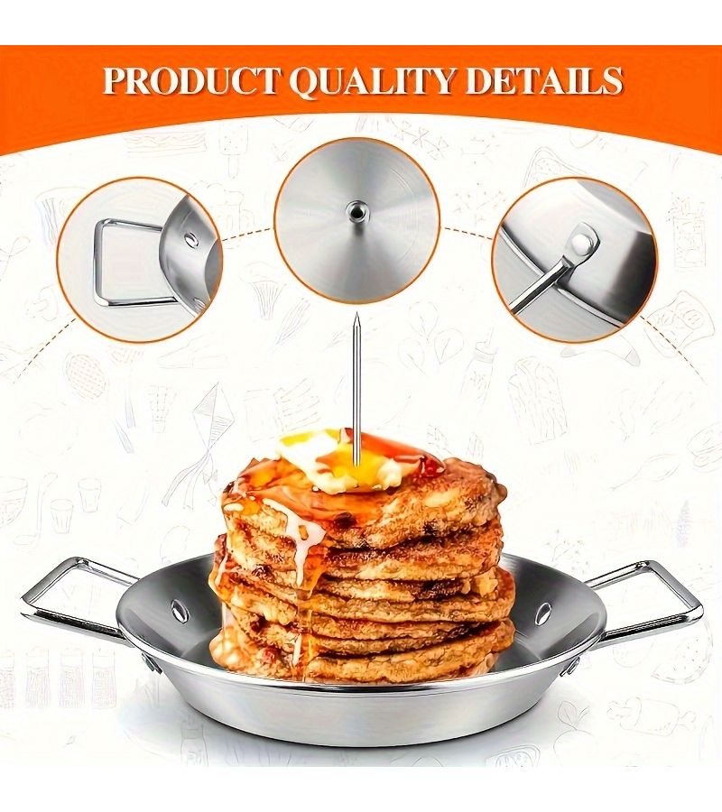 1 Round Vertical Stainless Steel Barbecue Pot With 3 Removable Skewers Outdoor Spiral Baking Pan Camping Meat Pan Household Grilled Chicken Roll Pan Round Grill Pan - Image 4