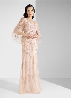 Adrianna Papell Embellished V- Neck Dress  - Image 4