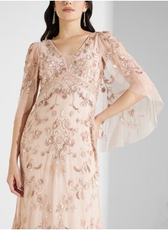 Adrianna Papell Embellished V- Neck Dress  - Image 3