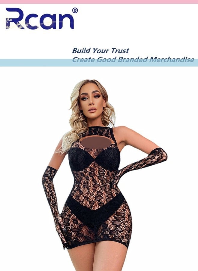 Rcan Lingerie For Women One Size Stretchy Teddy Hollow Out Sling Dress Bodysuit Babydoll Exotic Underwear Nightwear Ladies Boudoir Outfits Clubwear - Image 1