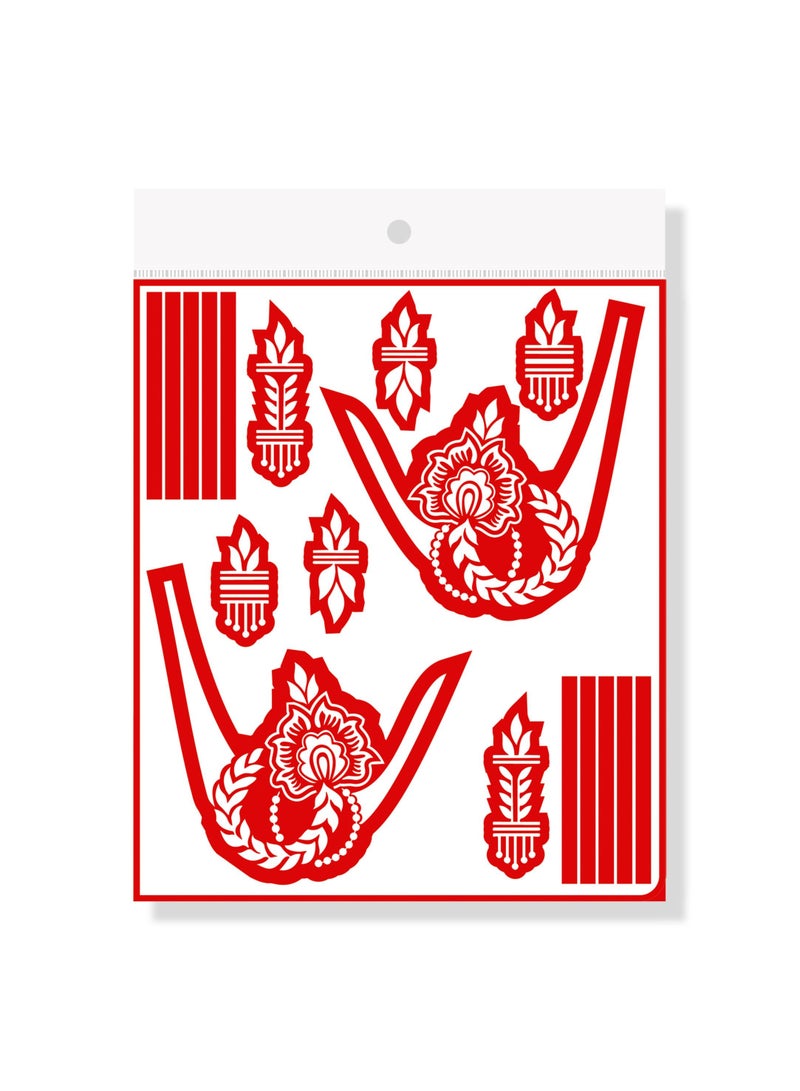 Majarat henna sticker- Arabic henna design sticker for two hands - GASSA for Adults – G302 - Image 1