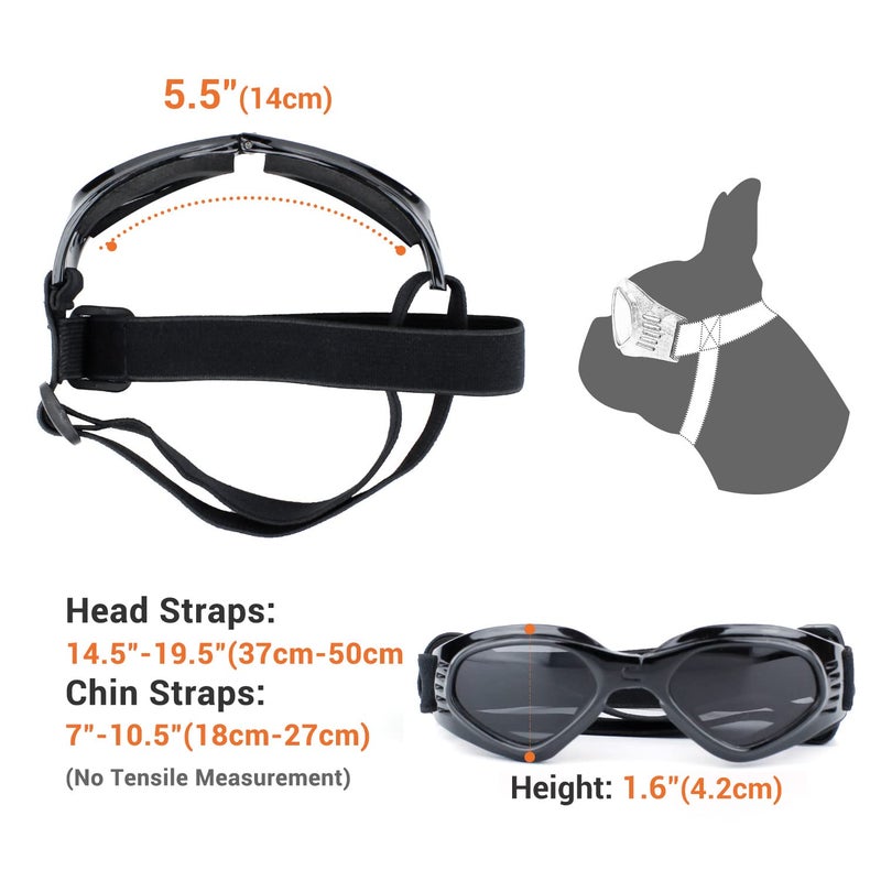 Petleso Dog Goggles Medium Breed, Dog Sunglasses for Medium Dogs Eye Protection Windproof, Black - Image 4