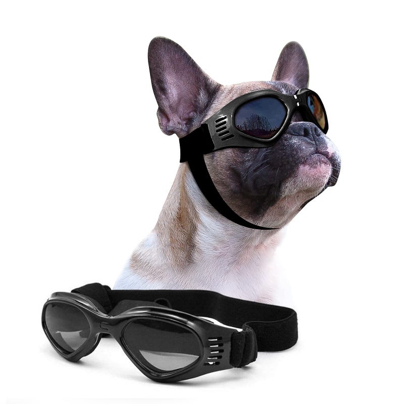 Petleso Dog Goggles Medium Breed, Dog Sunglasses for Medium Dogs Eye Protection Windproof, Black - Image 1