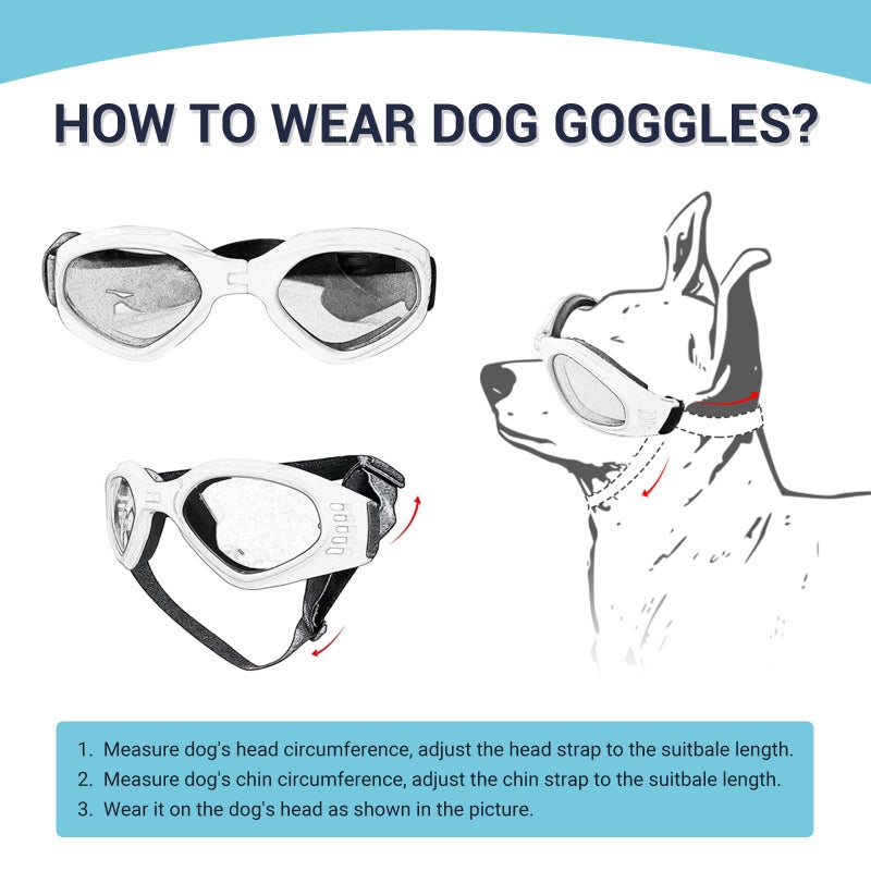 Petleso Dog Goggles Medium Breed, Dog Sunglasses for Medium Dogs Eye Protection Windproof, Black - Image 5