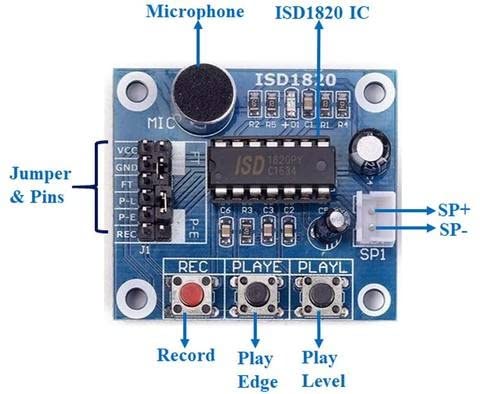 Robodo ISD1820 Sound/Voice Board Recording Recorder Playback Module On-Board Microphone - Image 5