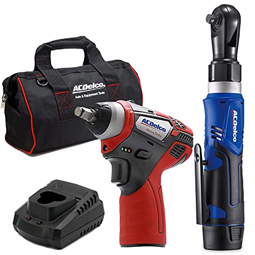 ACDelco Tools ACDelco ARW1209-K14 G12 Series 12V Li-ion Cordless 3/8” Rachet Wrench & Impact Wrench Combo Tool Kit - Image 1