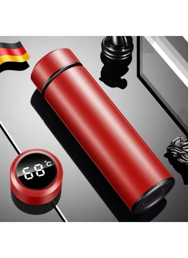 SHOPI - Smart Stainless Steel Thermal Mugs Insulation Water Bottle LED Temperature Display Intelligent Thermos Bottles Coffee Cups Red - Image 1