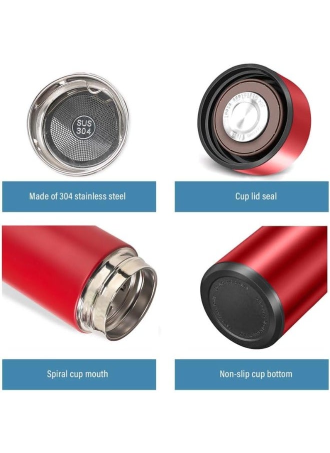 SHOPI - Smart Stainless Steel Thermal Mugs Insulation Water Bottle LED Temperature Display Intelligent Thermos Bottles Coffee Cups Red - Image 1