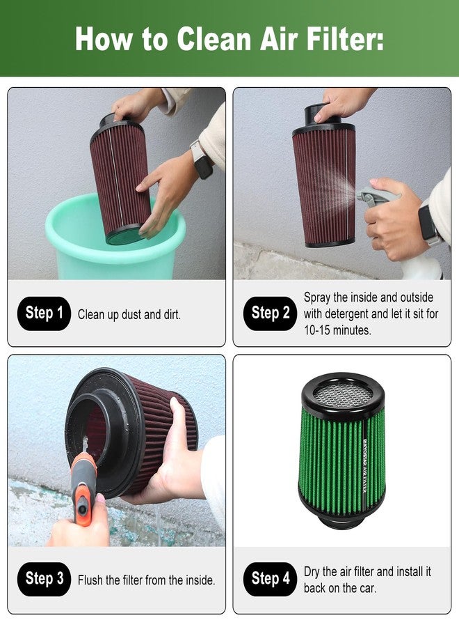 Kyostar Universal Green 3 Inch 76mm Air Intake Cone Filter Replacement Quality Dry Air Filter - Image 5
