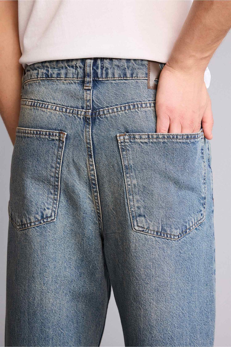 DeFacto Blue Man Baggy Fit Trousers Casual - Image 5