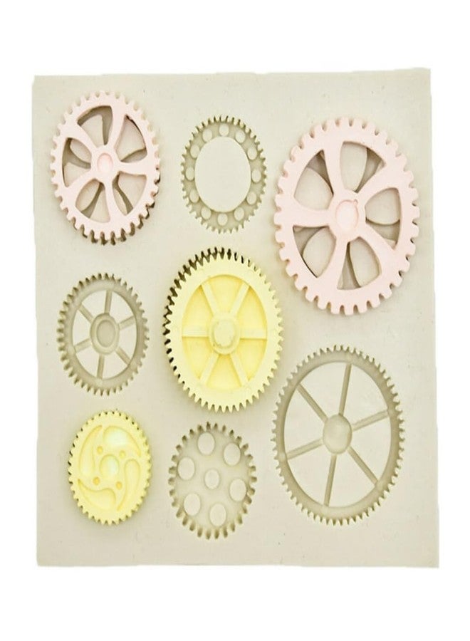 Skytail قالب سيليكون على شكل عجلة ساعة لتزيين الكيك والشوكولاتة والحلويات، مناسب لتزيين الكب كيك، ولصنع زينة على شكل عجلة ساعة، ولصنع زينة من عجينة السكر، والبسكويت، والصلصال البوليمري، والراتنج، والمجوهرات، وسلاسل المفاتيح. - Image 1