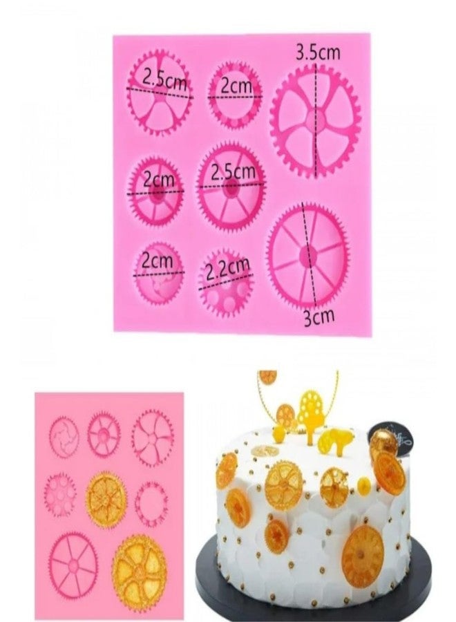 Skytail قالب سيليكون على شكل عجلة ساعة لتزيين الكيك والشوكولاتة والحلويات، مناسب لتزيين الكب كيك، ولصنع زينة على شكل عجلة ساعة، ولصنع زينة من عجينة السكر، والبسكويت، والصلصال البوليمري، والراتنج، والمجوهرات، وسلاسل المفاتيح. - Image 3