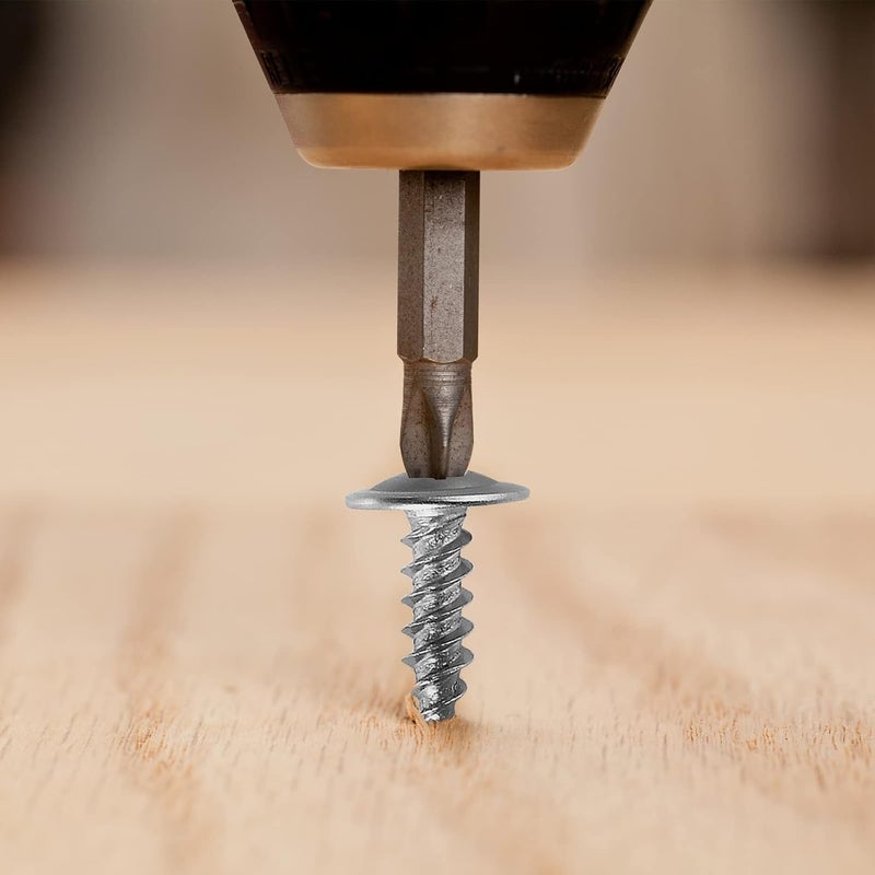 Wensilon (95 pcs)#8 Phillips Truss Head Wood Screws Stainless Steel 410 Quick Metal Self Tapping with Drywall Plastic Anchors Assortment Kit - Image 4