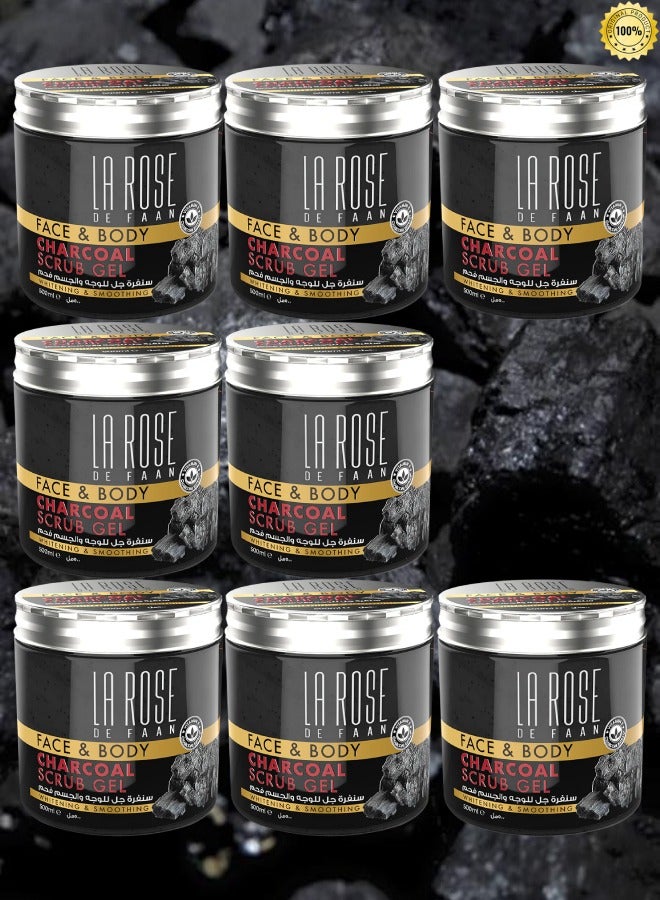 La Rose 8 Pieces De Faan Face And Body Charcoal Scrub Gel 500ml - Image 1