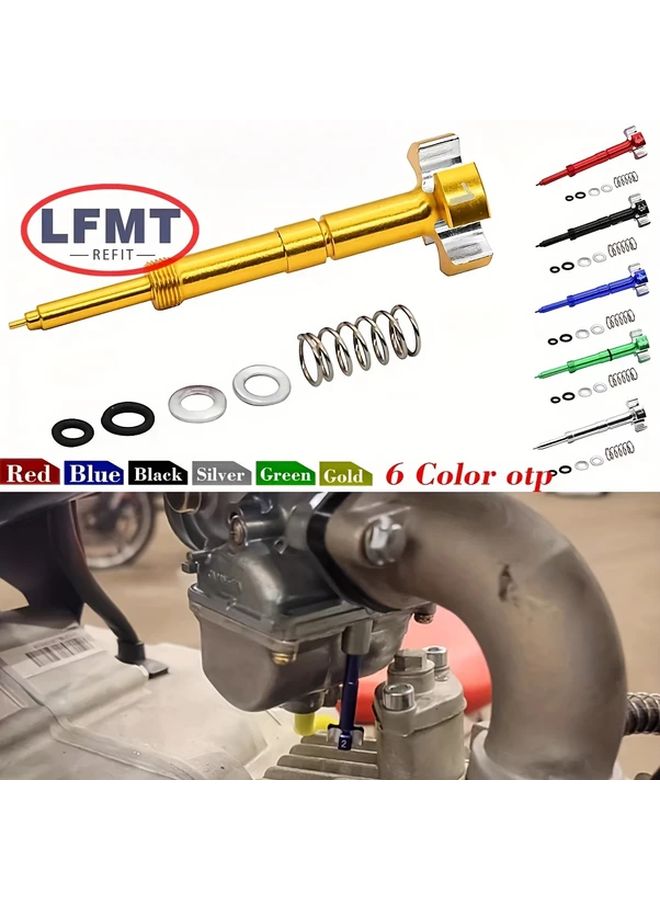 Black Adjustable Air Fuel Mixer Screw for Motorcycle ATV Compatible with Keihin FCR KTM Honda Yamaha 4 Stroke Engines - Image 2