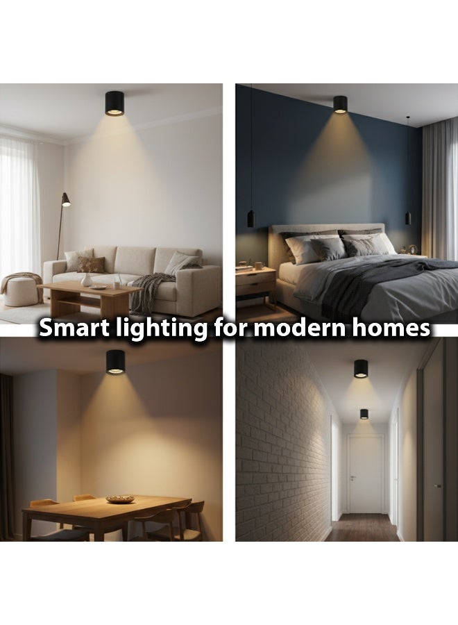 alfriday ألفريداي ضوء أسطواني LED مثبت على السطح — 6500K، 12W، أسود غير لامع - Image 4