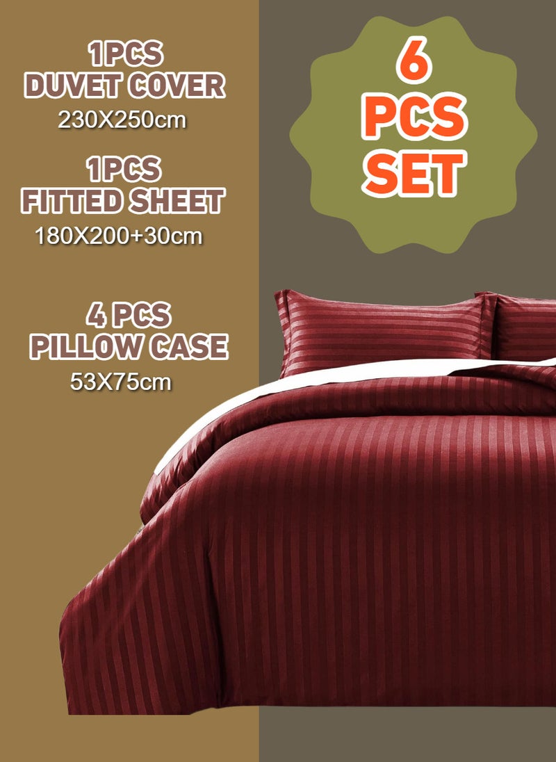Blueberry 6 Pieces King Size Duvet Cover Set with Fitted sheet and Pillowcases  - Image 2