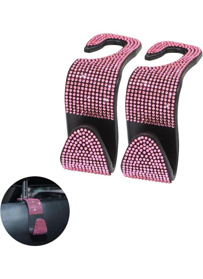 yongsheng Car Back Seat Headrest Hooks, Purse Bag Holder, Car Interior Accessories for Women and Men, 2-Pack (pink) 