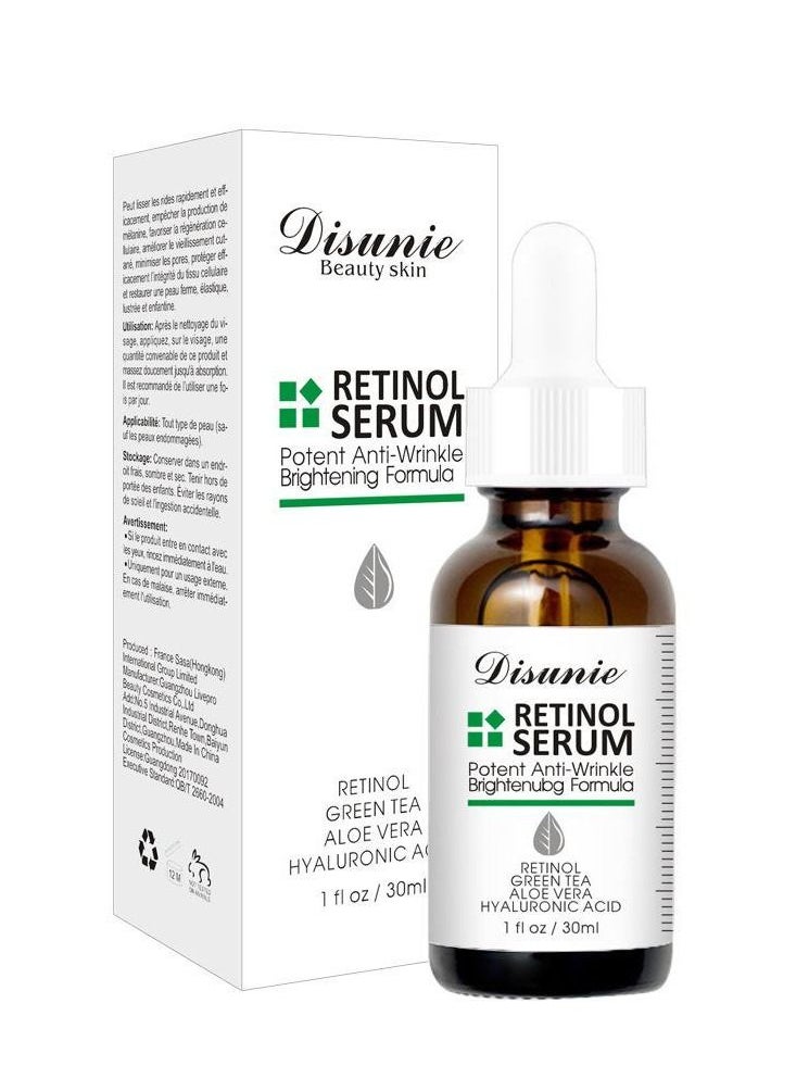 Disunie - Advanced Retinol Facial Serum Moisturizer Skin Care for Face Anti Aging Retinol Concentrate Reduces Appearance of Wrinkles and Fine Lines Retinol serum 30ml - Image 1