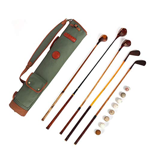 TOURBON Lightweight Golf Bag Practical Golf Travel Club Carrier Case with Golf Accessory Pouch - Green - Image 4