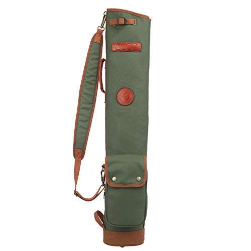 TOURBON Lightweight Golf Bag Practical Golf Travel Club Carrier Case with Golf Accessory Pouch - Green - Image 2