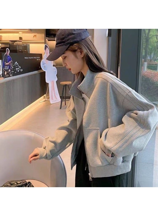 Short Sports Coat Women's Spring And Autumn Baseball Suit Casual Slimming Jacket Cardigan Top Loose All-match 