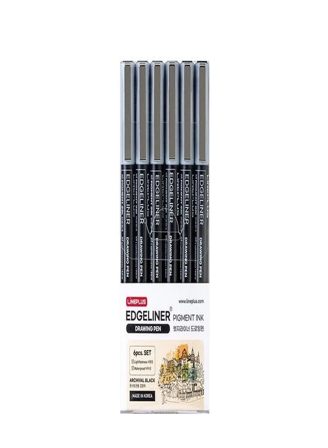 Lineplus Professional Fineliner Pens Set of 6 - Image 1