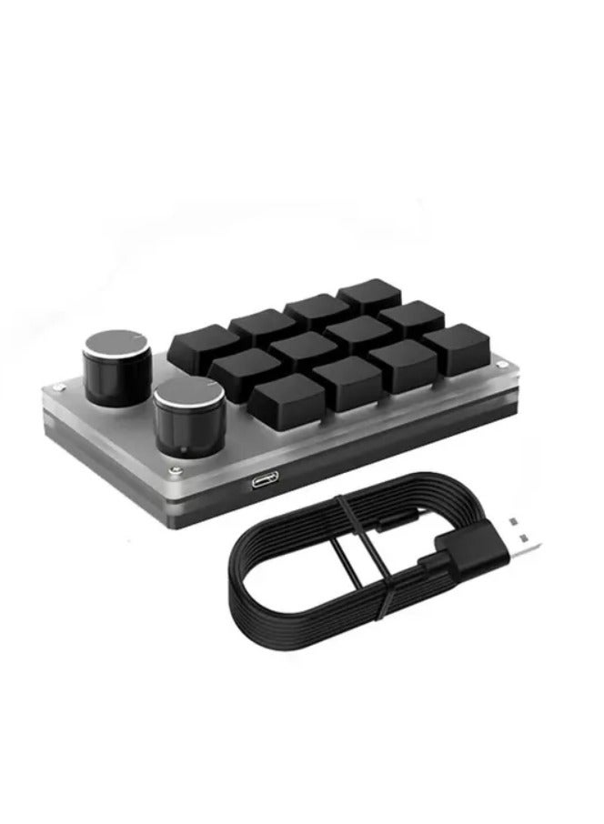 AROAQ Programming Macro Keyboard Custom Knob Keyboard 12 Key 2 Knob Gaming Mini Keyboard Copy Paste Photoshop Hotswap Keypad - Image 1