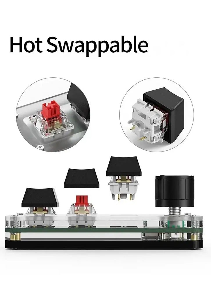 AROAQ Programming Macro Keyboard Custom Knob Keyboard 12 Key 2 Knob Gaming Mini Keyboard Copy Paste Photoshop Hotswap Keypad - Image 5