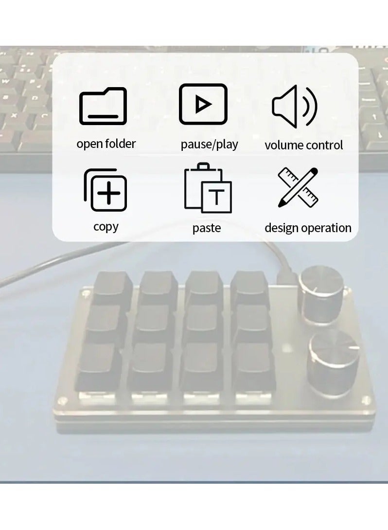 AROAQ Programming Macro Keyboard Custom Knob Keyboard 12 Key 2 Knob Gaming Mini Keyboard Copy Paste Photoshop Hotswap Keypad - Image 3