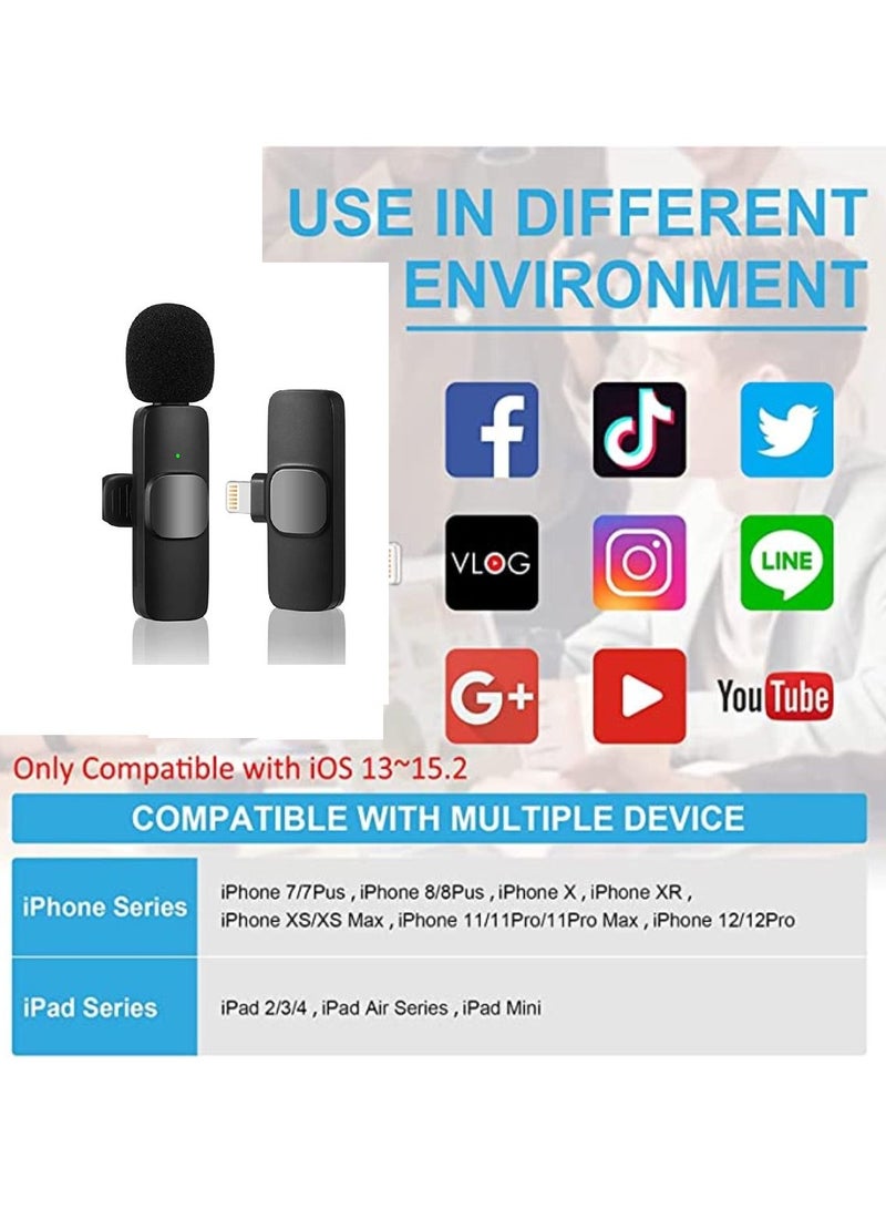 Yuwell Professional Wireless Lavalier Microphone for iPhone iPad, Wireless Microphone Crystal Clear Recording For Live Streaming, YouTube, And TikTok K9  - Image 2