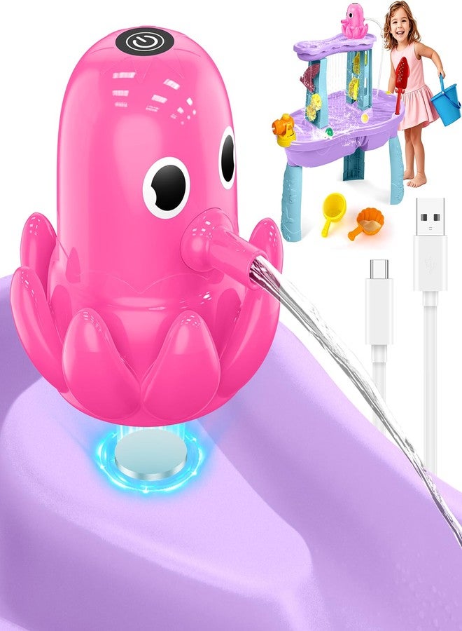 Hinastar Water Table Pump Octopus, Cordless Rechargeable Pump for Water Tables with Magnetic Mounting, No Drill Installation, Durable Outdoor Water Play Accessories for Kids & Toddlers (Pink) - Image 1