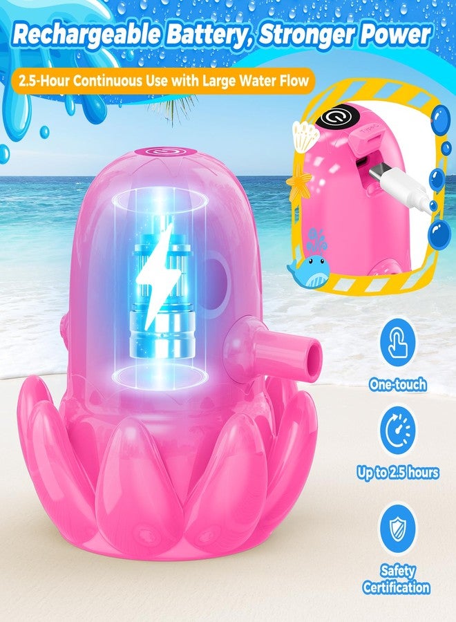 Hinastar Water Table Pump Octopus, Cordless Rechargeable Pump for Water Tables with Magnetic Mounting, No Drill Installation, Durable Outdoor Water Play Accessories for Kids & Toddlers (Pink) - Image 5