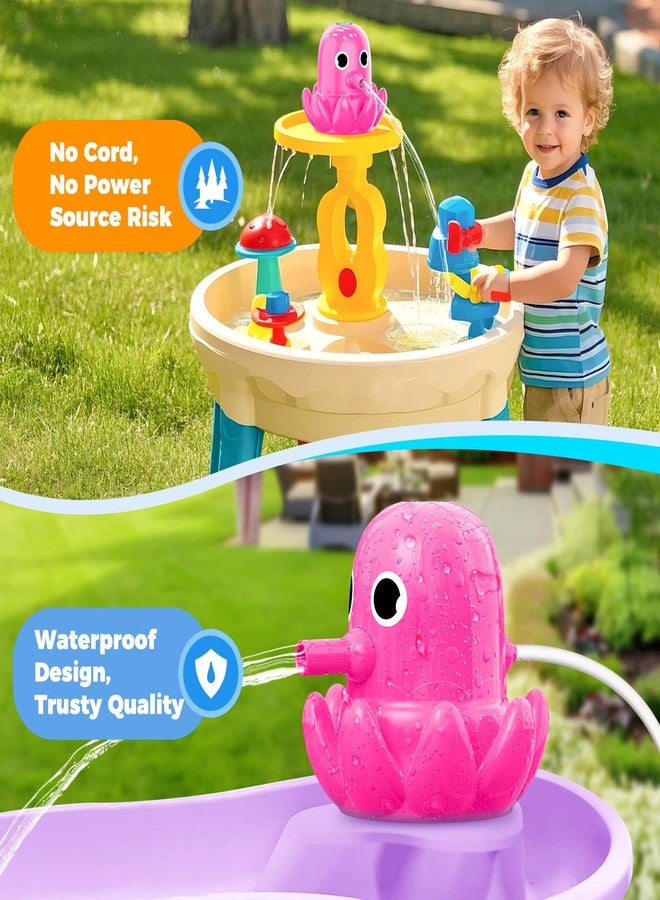 Hinastar Water Table Pump Octopus, Cordless Rechargeable Pump for Water Tables with Magnetic Mounting, No Drill Installation, Durable Outdoor Water Play Accessories for Kids & Toddlers (Pink) - Image 3