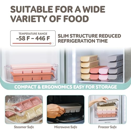 Firgi 12 Section-0.5oz, Gray 100% Food Grade Silicone Ice Cube Tray Food Container with Airtight Locking Lid, Fruit Vegetable Purees, Breastmilk Storage for Baby & Toddler Food | BPA Free Korea Made - Image 4