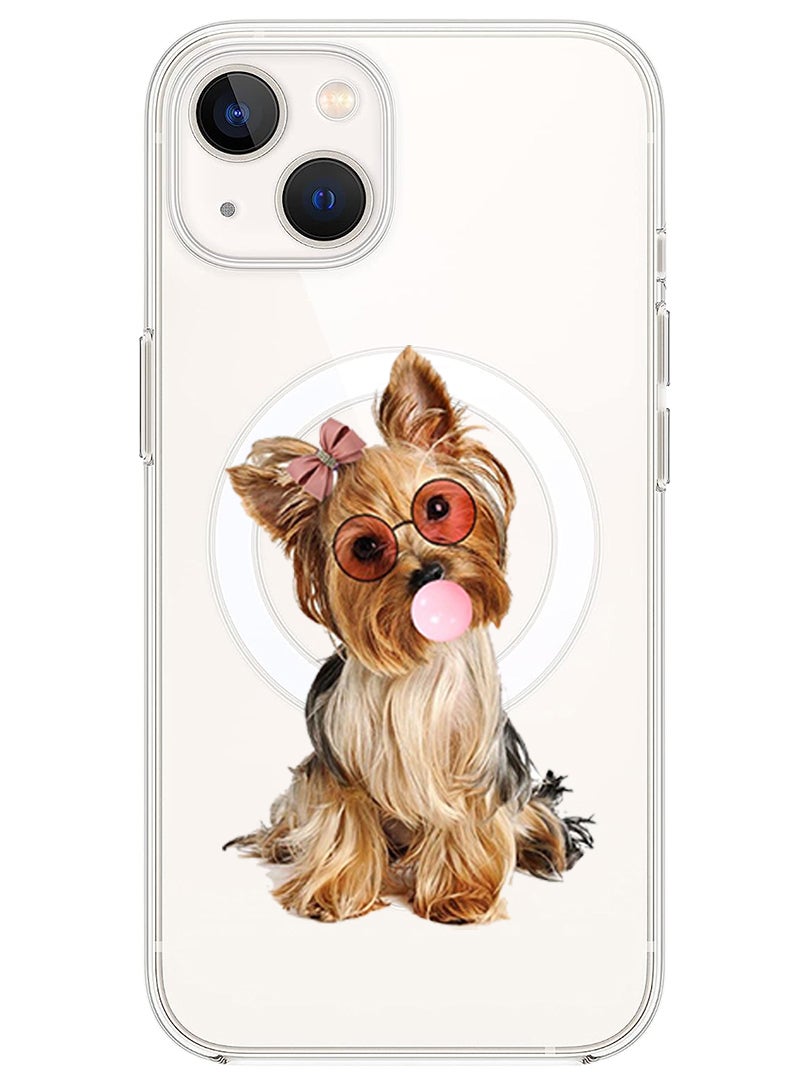 Theodor Magnetic Case for iPhone 14 6.1-inch Compatible with MagSafe Wireless Charging, Shockproof Phone Bumper Cover Dog with bubble copy - Image 1