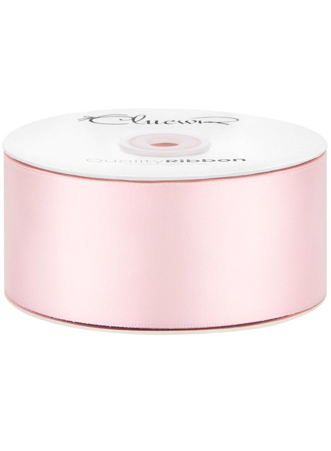 CLUEWR Double Faced Light Pink Satin Ribbon, 1-1/2 Inches 50 Yards Fabric Ribbon Roll for Flower Bouquets, Gift Wrapping, Handmade Craft, Wedding Party Decoration - Image 2
