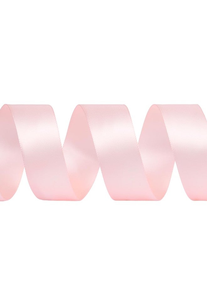 CLUEWR Double Faced Light Pink Satin Ribbon, 1-1/2 Inches 50 Yards Fabric Ribbon Roll for Flower Bouquets, Gift Wrapping, Handmade Craft, Wedding Party Decoration - Image 3