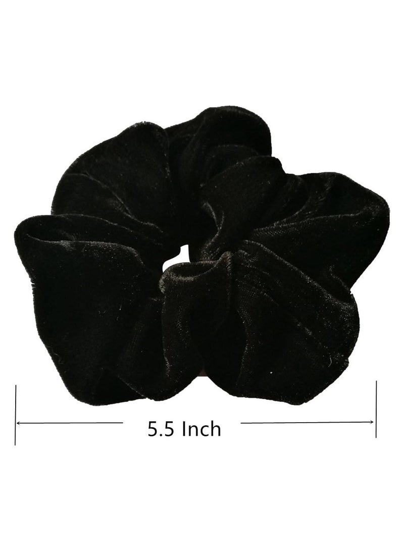 STAR BEJA United Fashion 6 Pack Mix Color Large Velvet Scrunchies Elastic Hair Ties Ropes - Image 4