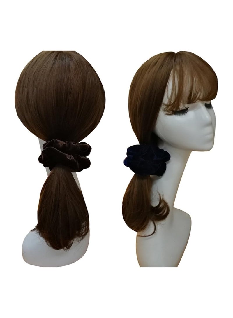 STAR BEJA United Fashion 6 Pack Mix Color Large Velvet Scrunchies Elastic Hair Ties Ropes - Image 3