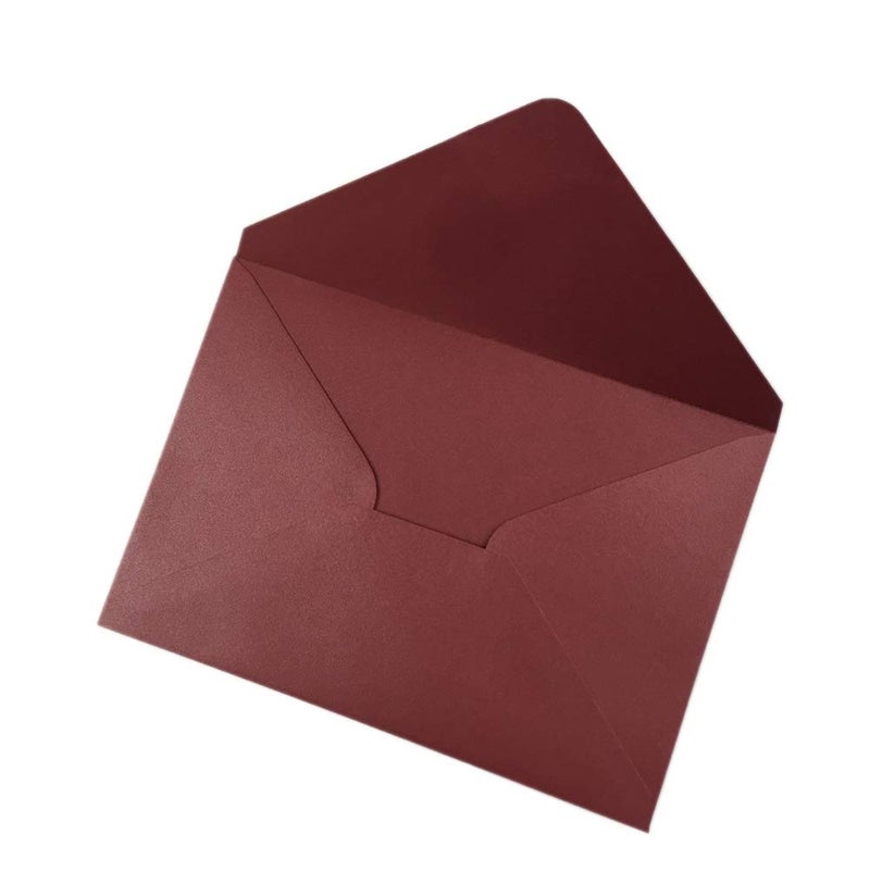 Lucky Star 25 PCS Burgundy Pearlescent A7 Envelopes,5.35 x 7.7 inches, Perfect for 5x7 Weddings Invitation Cards,Birthday Greeting RSVP Invite - Image 4