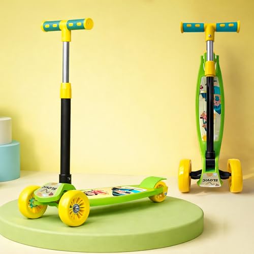 Slovic Kick Scooter for Kids 3+ Years with Adjustable Handle Height | 3 Wheels Kids Scooter Toys | Foldable Kick Skating Cycle | Skating Scooter Birthday Gift for Kids | BIS Approved - Image 1