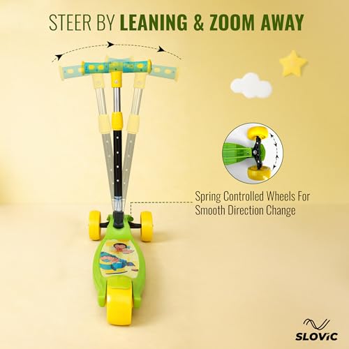 Slovic Kick Scooter for Kids 3+ Years with Adjustable Handle Height | 3 Wheels Kids Scooter Toys | Foldable Kick Skating Cycle | Skating Scooter Birthday Gift for Kids | BIS Approved - Image 4