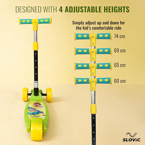 Slovic Kick Scooter for Kids 3+ Years with Adjustable Handle Height | 3 Wheels Kids Scooter Toys | Foldable Kick Skating Cycle | Skating Scooter Birthday Gift for Kids | BIS Approved - Image 5