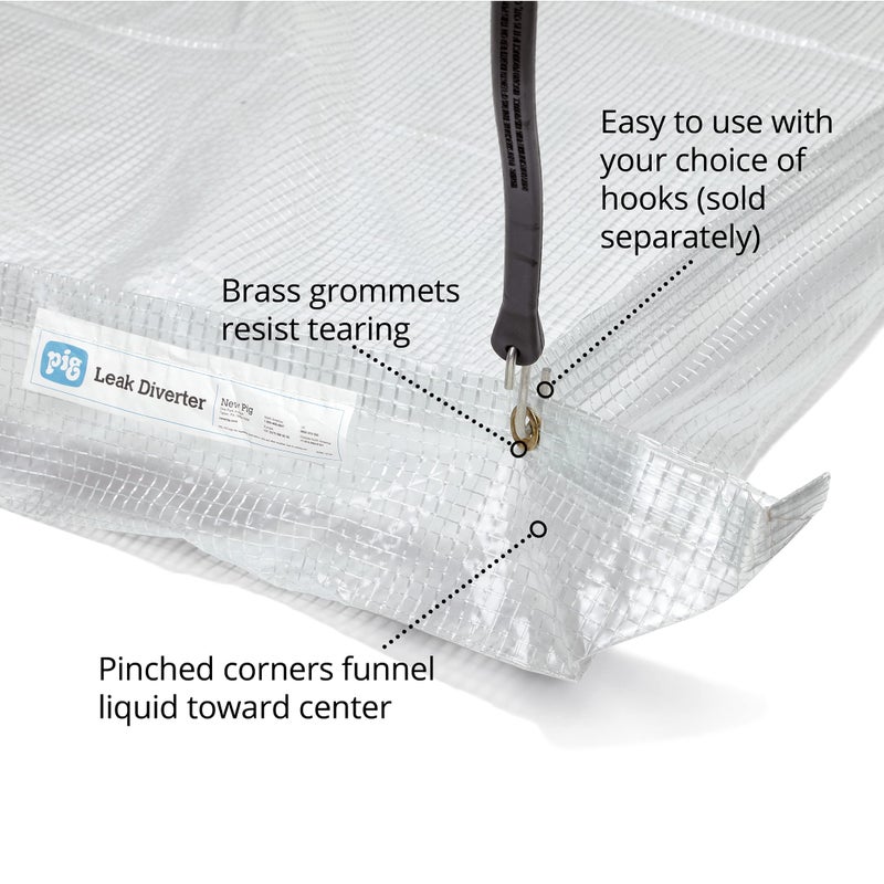 PIG Roof Leak Diverter Tarp - 2.5' x 2.5' - Clear - TLS552-CL - Image 5