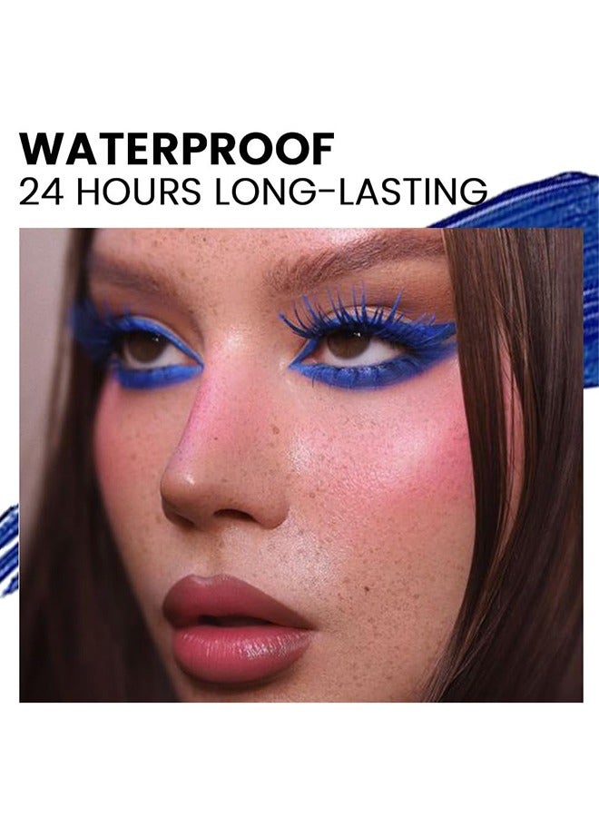 ماكس فاين المتطرفة الكبيرة 5D حجم الرموش الماسكارا الألياف الرموش ملحقات الماسكارا الملونة طويلة الأمد لطخة والدليل على عدم التكتل الشباك الماسكارا الضخمة لإطالة الرموش الساحرة - أزرق - Image 2