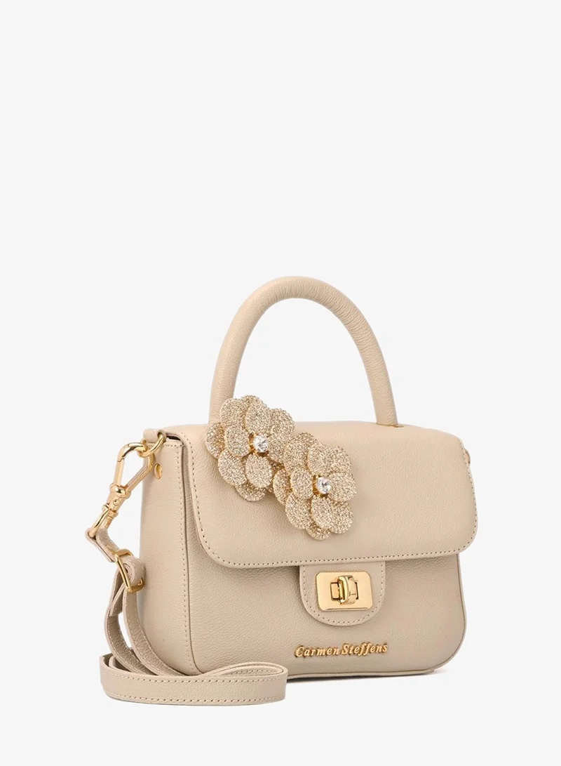Top Handle Bag Flower Off-White